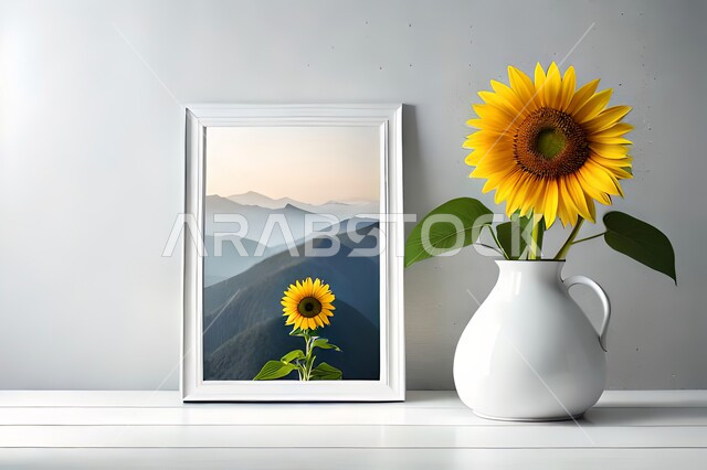 صورة مقربة لمزهرية بجانبها لوحة خشبية ، ورود وأزهار الزينة ، ديكورات ، تحف وديكورات ، اكسسوارات،  ديكور داخلي ، نباتات اصطناعية