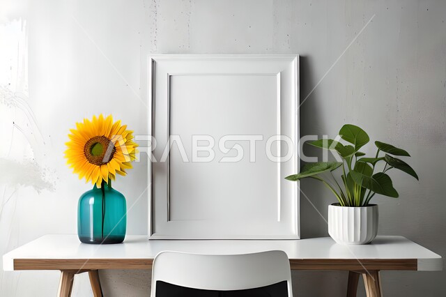 صورة مقربة لمزهرية بجانبها لوحة خشبية ، ورود وأزهار الزينة ، ديكورات ، تحف وديكورات ، اكسسوارات،  ديكور داخلي ، نباتات اصطناعية