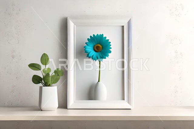 صورة مقربة لمزهرية بجانبها لوحة خشبية ، ورود وأزهار الزينة ، ديكورات ، تحف وديكورات ، اكسسوارات،  ديكور داخلي ، نباتات اصطناعية