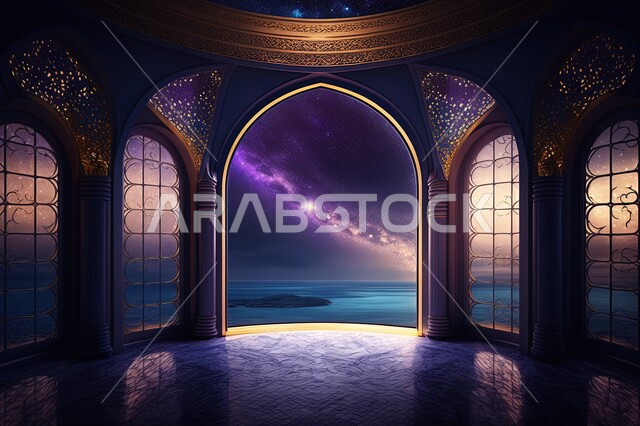 نوافذ في غرفه مطله على مناظر طبيعيه, منظر السماء في الليل ، منظر القمر في السماء ، منظر الفضاء الخارجي ، مناظر طبيعية