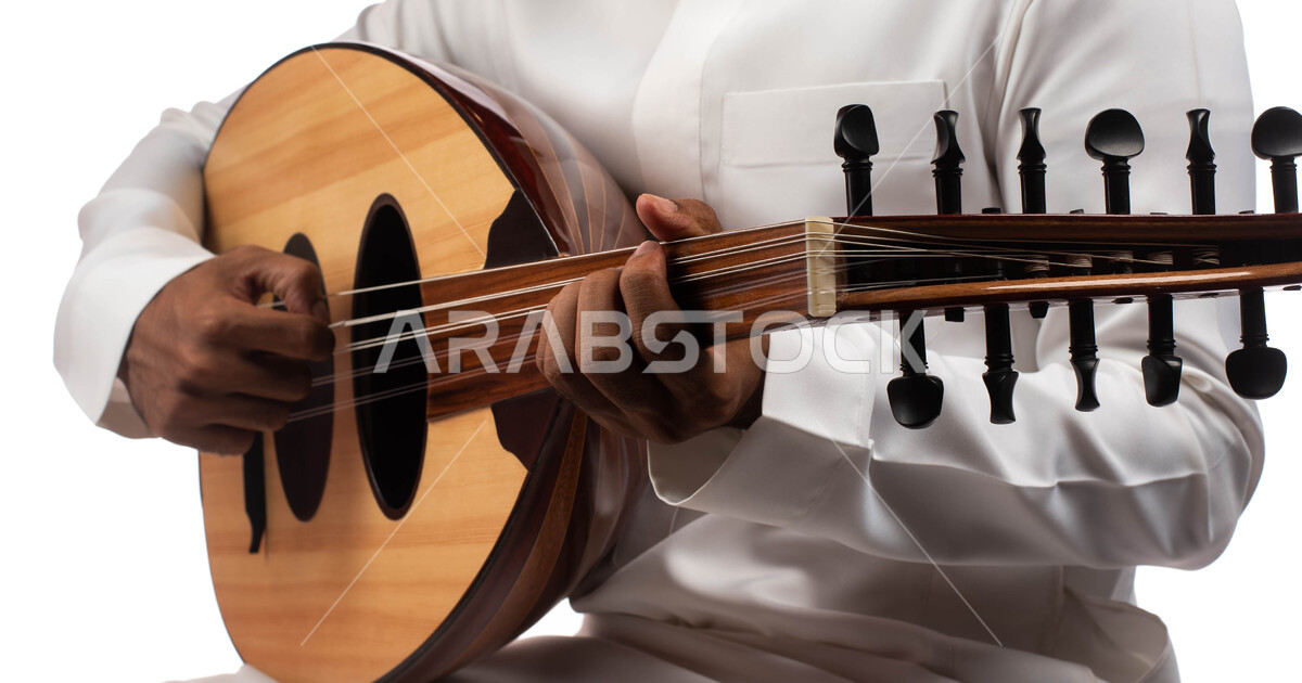 Enjoying playing the stringed instrument, musical artistic talents, a