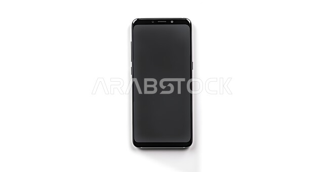 هاتف ذكي , شاشة سوداء فارغة, هاتف جوال , موبايل , اجهزة الكترونية, استخدام الاجهزة التقنية الحديثة , خلفية بيضاء و خلفية معزولة .