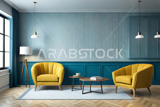 Living room with modern modern designs, sitting room, upscale home furniture, luxury modern designs, apartments and villas, luxury hotels and resorts