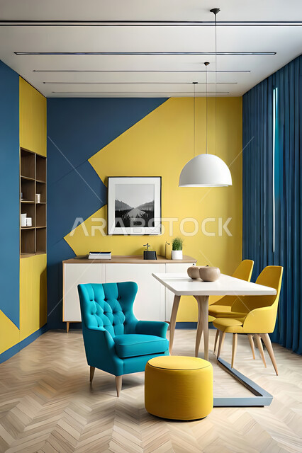 غرفة معيشة بتصاميم عصرية حديثه، لوحات فنية معلقة, ديكورات داخليه، غرفة جلوس, أثاث منزلي راقي، تصاميم عصرية فاخرة، شقق وفلل سكنية, فنادق ومنتجعات فاخره