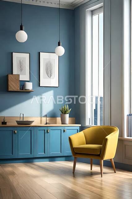 غرفة معيشة بتصاميم عصرية حديثه، لوحات فنية معلقة, ديكورات داخليه، غرفة جلوس, أثاث منزلي راقي، تصاميم عصرية فاخرة، شقق وفلل سكنية, فنادق ومنتجعات فاخره