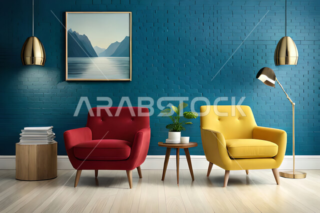 غرفة معيشة بتصاميم عصرية حديثه، لوحات فنية معلقة, ديكورات داخليه، غرفة جلوس, أثاث منزلي راقي، تصاميم عصرية فاخرة، شقق وفلل سكنية, فنادق ومنتجعات فاخره