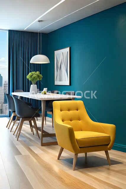 غرفة معيشة بتصاميم عصرية حديثه، لوحات فنية معلقة, ديكورات داخليه، غرفة جلوس, أثاث منزلي راقي، تصاميم عصرية فاخرة، شقق وفلل سكنية, فنادق ومنتجعات فاخره