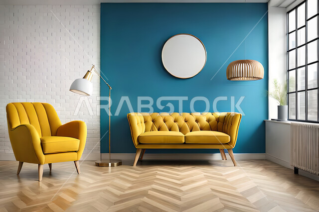 غرفة معيشة بتصاميم عصرية حديثه، لوحات فنية معلقة, ديكورات داخليه، غرفة جلوس, أثاث منزلي راقي، تصاميم عصرية فاخرة، شقق وفلل سكنية, فنادق ومنتجعات فاخره