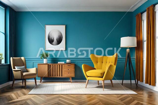 غرفة معيشة بتصاميم عصرية حديثه، لوحات فنية معلقة, ديكورات داخليه، غرفة جلوس, أثاث منزلي راقي، تصاميم عصرية فاخرة، شقق وفلل سكنية, فنادق ومنتجعات فاخره