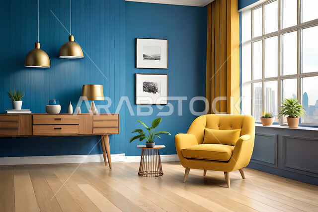 غرفة معيشة بتصاميم عصرية حديثه، لوحات فنية معلقة, ديكورات داخليه، غرفة جلوس, أثاث منزلي راقي، تصاميم عصرية فاخرة، شقق وفلل سكنية, فنادق ومنتجعات فاخره