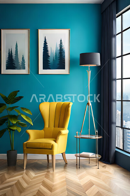 غرفة معيشة بتصاميم عصرية حديثه، لوحات فنية معلقة, ديكورات داخليه، غرفة جلوس, أثاث منزلي راقي، تصاميم عصرية فاخرة، شقق وفلل سكنية, فنادق ومنتجعات فاخره