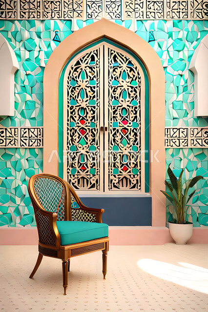 غرفة جلوس بتصاميم عصرية حديثه، نافذة خشبية على الطراز  العربي الاسلامي ,  زخارف عربية اسلامية, ديكورات داخليه، غرفة معيشة, تصاميم عصرية فاخرة، شقق وفلل سكنية, الفن الهندسي الاسلامي