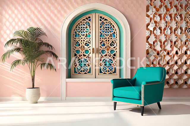 تصاميم عصرية حديثه، غرفه معيشة, ديكورات داخليه، غرفة جلوس, زخارف عربية اسلامية, تصاميم عصرية فاخرة، شقق وفلل سكنية, الفن الهندسي الاسلامي, نافذة خشبية على الطراز  العربي الاسلامي .