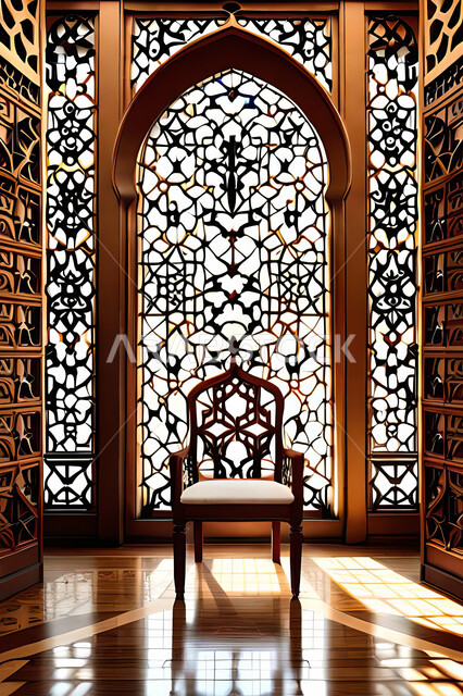 تصاميم عصرية حديثه، غرفة معيشة, باب خشبي ملون على الطراز العربي الاسلامي, زخارف عربية اسلامية, ديكورات داخليه، غرفة جلوس, تصاميم عصرية فاخرة، شقق وفلل سكنية, الفن الهندسي الاسلامي .