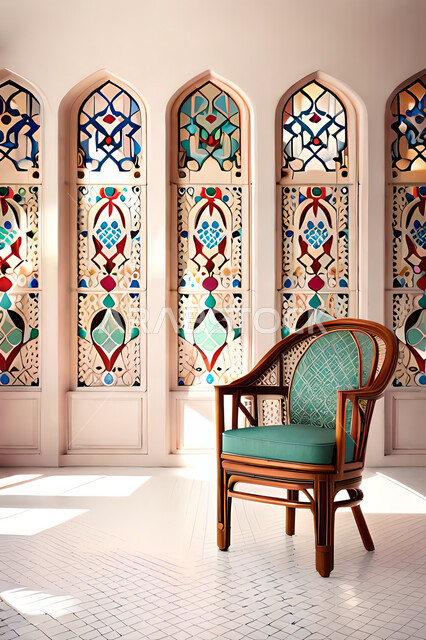 ديكورات داخلية, غرفة معيشة بتصاميم عصرية حديثه، باب خشبي ملون على الطراز العربي الاسلامي, زخارف عربية اسلامية، غرفة جلوس, تصاميم عصرية فاخرة، شقق وفلل سكنية, الفن الهندسي الاسلامي .