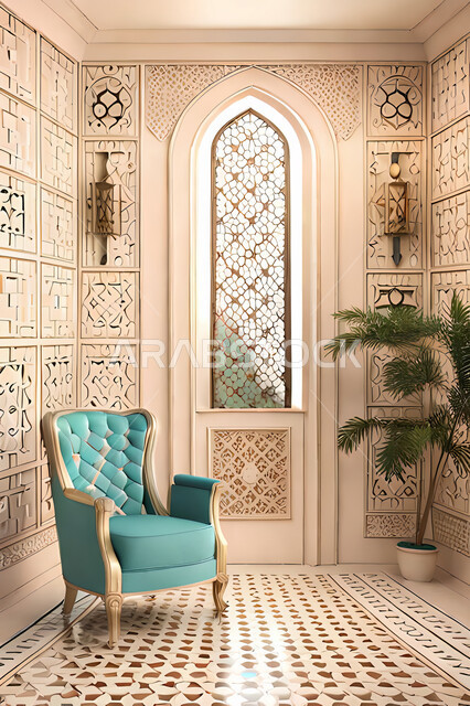 Luxurious modern designs, living room with modern modern designs, Islamic engineering art, Arab-Islamic motifs, interior decorations, living room, apartments and villas.