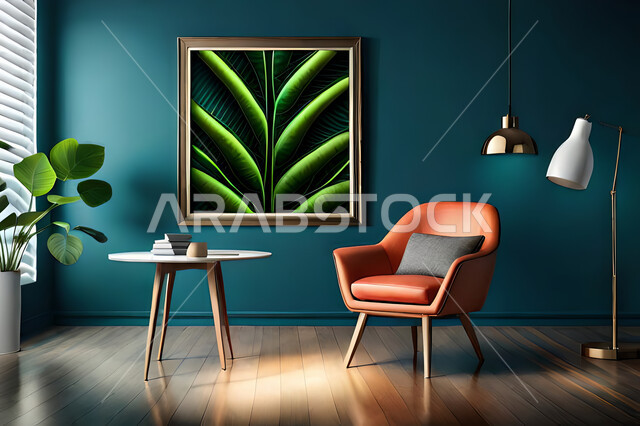 Paintings, rooms with modern modern designs, interior decor, creative designs, decorated frames, decorative plants, frames and pendants.