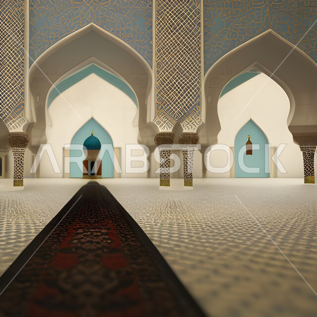 الزخرفة الإسلامية داخل المساجد، سجادة الصلاة، تصاميم ابداعية، الفن الهندسي المعماري، التصميم الداخلي للمسجد، اسلاميات وعبادة، اماكن اسلامية