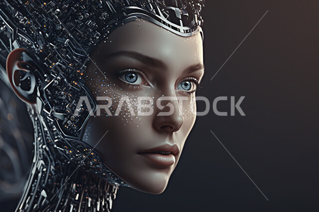 اشكال ورسومات ثلاثية الابعاد، التكنولوجيا الرقمية للوجه، تطور التقنية والتكنولوجيا، الذكاء الإصطناعي والتطور الرقمي، تكنولوجيا المستقبل