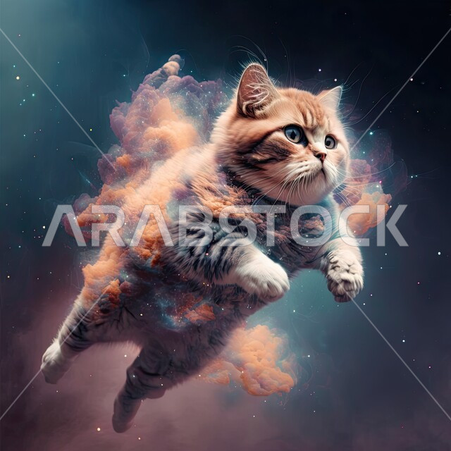 صورة مقربة لقط في الفضاء الخارجي، علم الفضاء والفلك، الفضاء الخارجي، تطور التقنية والتكنولوجيا، الذكاء الإصطناعي والتطور الرقمي، تكنولوجيا المستقبل