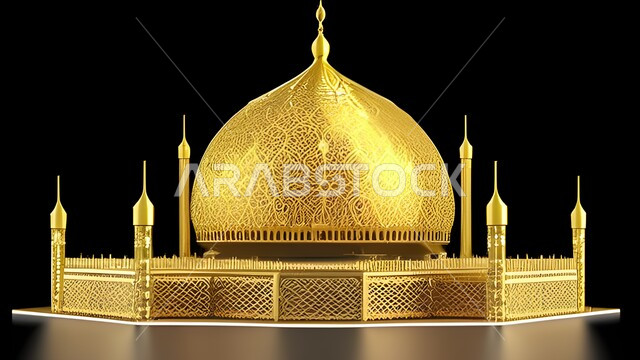 ديكورات رمضانية, مجسم ثلاثي الابعاد لمسجد مضيء, ديكورات اسلامية، ثري دي, تصاميم اسلامية، مجسمات اسلامية متوهجة، زخرفات اسلامية، خلفية رمضانية، خلفية سوداء