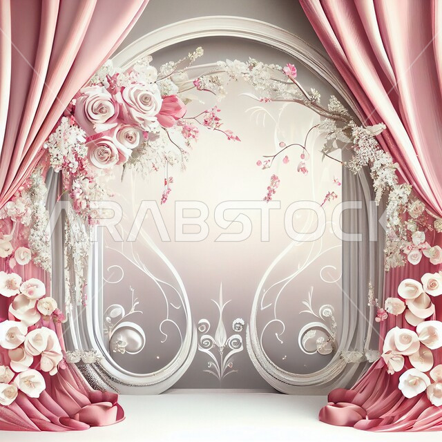 تصاميم وديكورات بالزهور والزخارف, منصة عرض و كوش افراح زواج بتصاميم فاخرة, صالات الأعراس والزواج، صالات وقاعات اعراس وزواج, احتفالات ومناسبات سعيدة