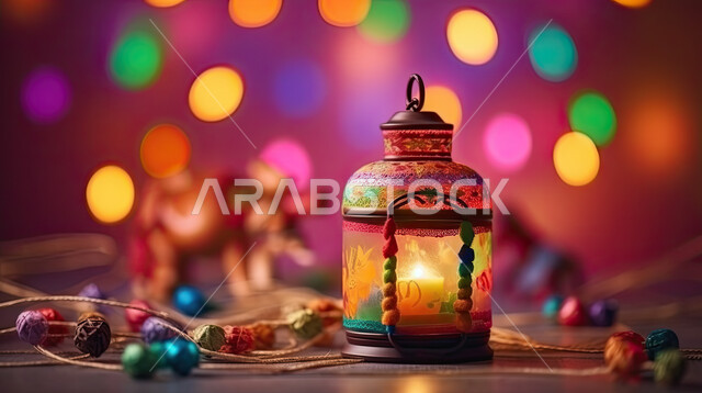 قدوم شهر البركة و الخير ،اكسسوارات وتحف شهر رمضان المبارك ، فانوس وإضاءه ملونه، زينة وأنوار للاعياد والمناسبات، أجواء سعيده ، عساكم من عواده ، خلفيه ملونه