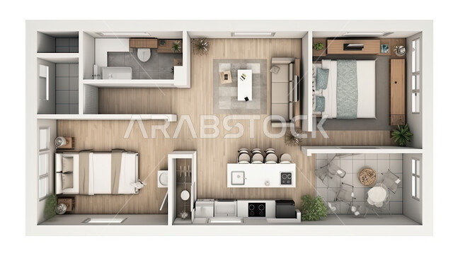 تصاميم أوتيل فخمة ،مخطط ثلاثي الأبعاد لشقة سكنية بتصاميم عصرية ، ديكورات وأثاث منزلي راقي، شقق سكنية سياحية، فنادق فاخرة، شقة داخلية مفروشة، تصميم معماري هندسي حديث