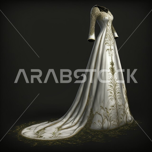 فساتين أنيقه للأفراح والاعراس، تصميم ثلاثي الابعاد لفستان زفاف ابيض، بدلة زواج فاخره للعروس، ازياء واكسسوارات بتصاميم عصرية نسائية، خلفيه سوداء