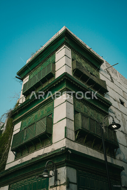 Ancient historical monuments in the city of Jeddah in the Kingdom of Saudi Arabia, ancient houses and buildings, the historical country in the city of Jeddah, ancient Arab architectural design, tourist places in Saudi Arabia