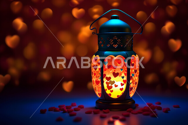 فوانيس معدنية ملونة و مزخرفة، تصاميم فوانيس ملونه مضيئه , تحف واكسسوارات شهر رمضان المبارك ،  زينة وأنوار للاعياد والمناسبات، عساكم من عواده ، قدوم شهر الخير ، خلفية اسلاميه ملونة