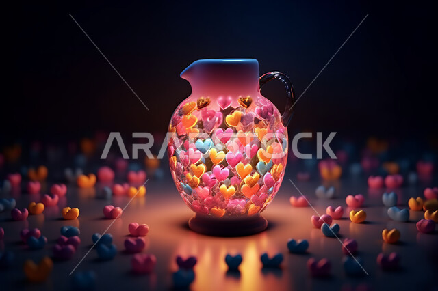 فوانيس  ملونة معدنية و مزخرفة،  قدوم شهر الخير ،  تصاميم فوانيس ملونه مضيئه , تحف واكسسوارات شهر رمضان المبارك ،  زينة وأنوار للاعياد والمناسبات، عساكم من عواده ،خلفية اسلاميه سوداء