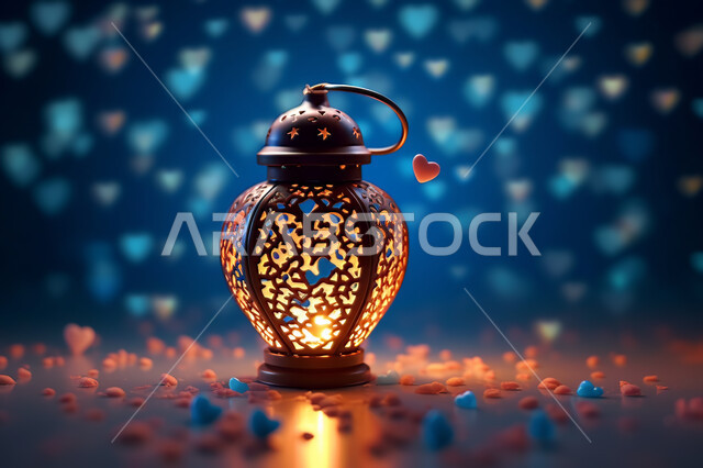 فوانيس  ملونة معدنية و مزخرفة،  قدوم شهر الخير ،  تصاميم فوانيس ملونه مضيئه , تحف واكسسوارات شهر رمضان المبارك ،  زينة وأنوار للاعياد والمناسبات، عساكم من عواده ،خلفية اسلاميه ملونة