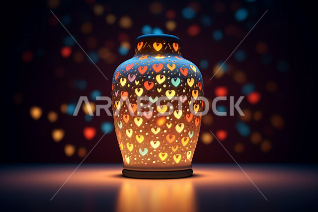 فوانيس  ملونة معدنية و مزخرفة،  قدوم شهر الخير ،  تصاميم فوانيس ملونه مضيئه , تحف واكسسوارات شهر رمضان المبارك ،  زينة وأنوار للاعياد والمناسبات، عساكم من عواده ،خلفية اسلاميه ملونة