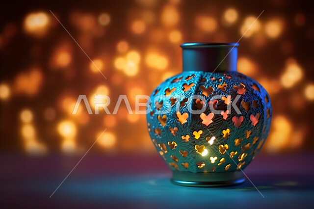 فوانيس  ملونة معدنية و مزخرفة،  قدوم شهر الخير ،  تصاميم فوانيس ملونه مضيئه , تحف واكسسوارات شهر رمضان المبارك ،  زينة وأنوار للاعياد والمناسبات، عساكم من عواده ،خلفية اسلاميه ملونة