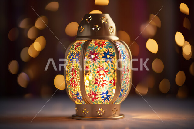 فوانيس معدنية ملونة و مزخرفة، تصاميم فوانيس ملونه مضيئه , تحف واكسسوارات شهر رمضان المبارك ،  زينة وأنوار للاعياد والمناسبات، عساكم من عواده ، قدوم شهر الخير ، خلفية اسلاميه ملونة