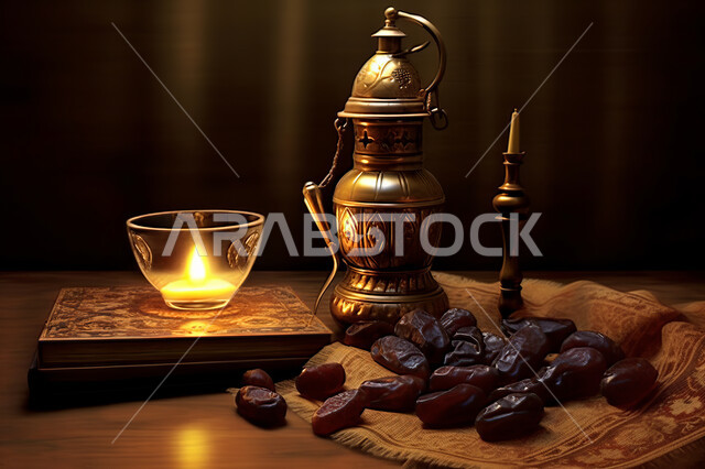 جلسات هادئة, فانوس معدني مزخرف, إضاءة و زينة شهر رمضان ،مشاركة الاجواء الرمضانية ،  وجبة افطار  لذيذة و شهية ، شهر رمضان المبارك , خلفية اسلامية