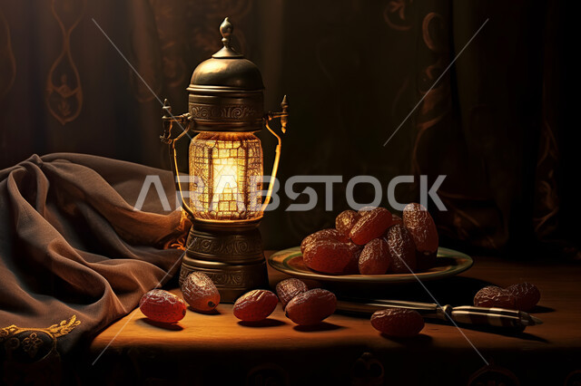 فانوس معدني مزخرف, إضاءة و زينة شهر رمضان ،مشاركة الاجواء الرمضانية ، وجبة افطار شهية و لذيذة ، شهر رمضان المبارك , خلفية اسلامية