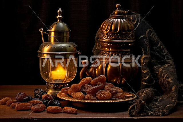 فانوس معدني مزخرف, إضاءة و زينة شهر رمضان ،مشاركة الاجواء الرمضانية ، وجبة افطار شهية و لذيذة ، شهر رمضان المبارك , خلفية اسلامية