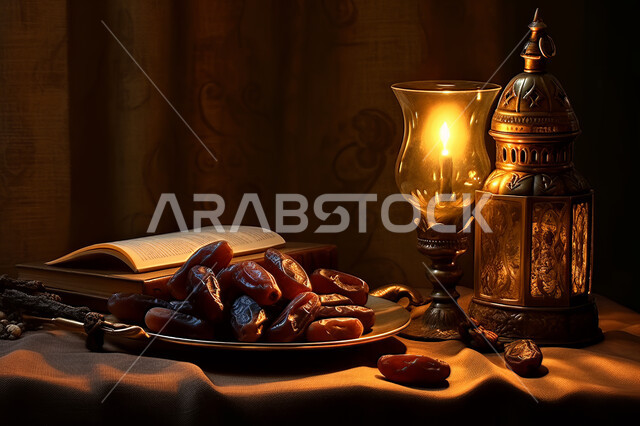 فانوس معدني مزخرف, إضاءة و زينة شهر رمضان ،مشاركة الاجواء الرمضانية ، وجبة افطار شهية و لذيذة ، شهر رمضان المبارك , خلفية اسلامية