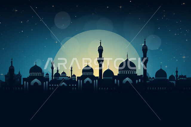الفن الهندسي والمعماري للمساجد التاريخيه القديمه, منظر طبيعي للنجوم المتناثره في السماء ليلا, خلفيات مساجد اسلاميه في وضع الليل، تصميم مسجد اسلامي متميز ، العباده واداء الصلاه في المساجد، خلفيات وديكورات رمضانيه