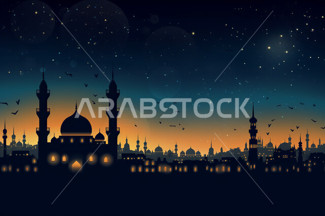 الفن الهندسي والمعماري للمساجد التاريخيه القديمه, منظر طبيعي للنجوم المتناثره في السماء ليلا, خلفيات مساجد اسلاميه في وضع الليل، تصميم مسجد اسلامي متميز ، العباده واداء الصلاه في المساجد، خلفيات وديكورات رمضانيه
