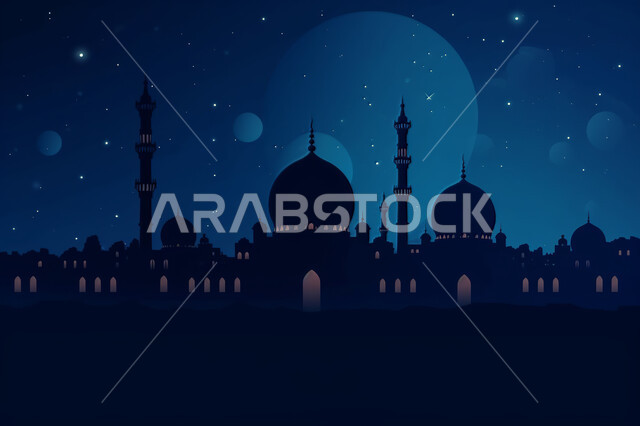 الفن الهندسي والمعماري للمساجد التاريخيه القديمه, منظر طبيعي للنجوم المتناثره في السماء ليلا, خلفيات مساجد اسلاميه في وضع الليل، تصميم مسجد اسلامي متميز ، العباده واداء الصلاه في المساجد، خلفيات وديكورات رمضانيه