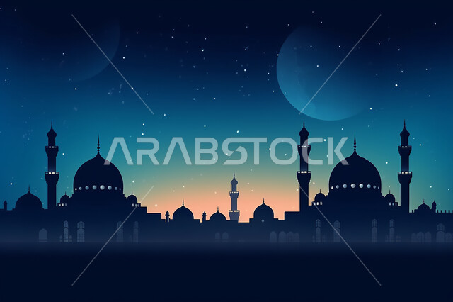 الفن الهندسي والمعماري للمساجد التاريخيه القديمه, منظر طبيعي للنجوم المتناثره في السماء ليلا, خلفيات مساجد اسلاميه في وضع الليل، تصميم مسجد اسلامي متميز ، العباده واداء الصلاه في المساجد، خلفيات وديكورات رمضانيه