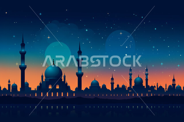 الفن الهندسي والمعماري للمساجد التاريخيه القديمه, منظر طبيعي للنجوم المتناثره في السماء ليلا, خلفيات مساجد اسلاميه في وضع الليل، تصميم مسجد اسلامي متميز ، العباده واداء الصلاه في المساجد، خلفيات وديكورات رمضانيه