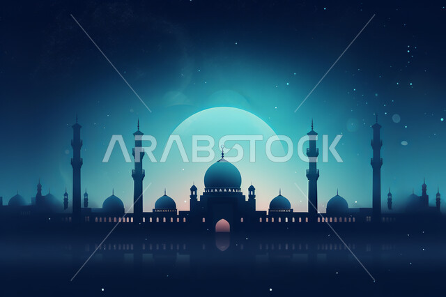 منظر طبيعي للنجوم المتناثره في السماء ليلا, خلفيات مساجد اسلاميه في وضع الليل، تصميم مسجد اسلامي متميز ، العباده واداء الصلاه في المساجد، خلفيات وديكورات رمضانيه، الفن الهندسي والمعماري للمساجد التاريخيه القديمه
