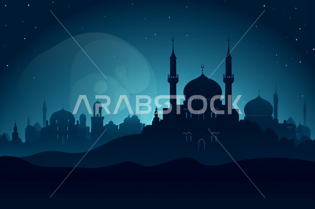 منظر طبيعي للنجوم المتناثره في السماء ليلا, خلفيات مساجد اسلاميه في وضع الليل، تصميم مسجد اسلامي متميز ، العباده واداء الصلاه في المساجد، خلفيات وديكورات رمضانيه، الفن الهندسي والمعماري للمساجد التاريخيه القديمه