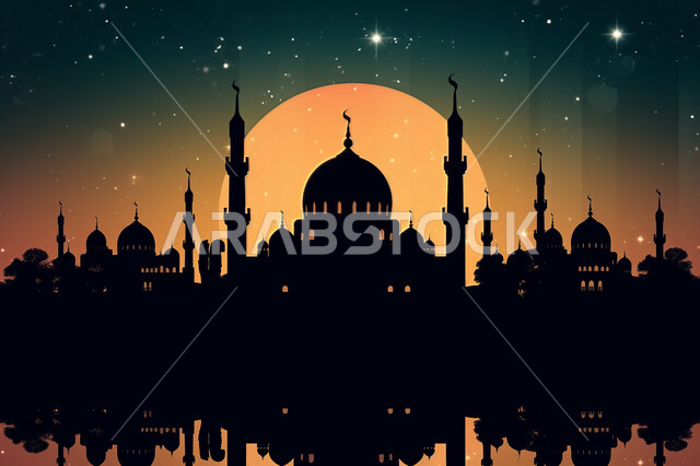 خلفيات مساجد اسلاميه في وضع الليل، تصميم مسجد اسلامي متميز ، العباده واداء الصلاه في المساجد، خلفيات وديكورات رمضانيه، الفن الهندسي والمعماري للمساجد التاريخيه  القديمه، منظر طبيعي للنجوم المتناثره في السماء ليلا