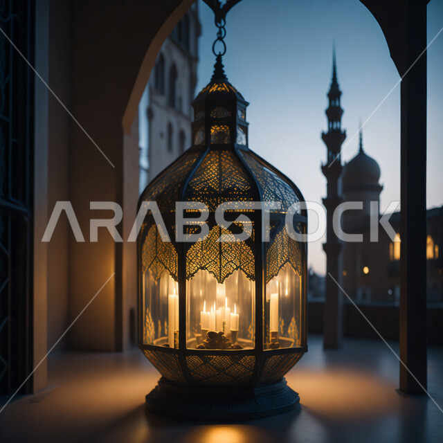 قدوم شهر الخير ،زينة وأنوار للاعياد والمناسبات، تحف واكسسوارات شهر رمضان المبارك ، فانوس وإضاءه ملونه، أجواء سعيده ، عساكم من عواده ،  خلفيه المسجد الاسلامي