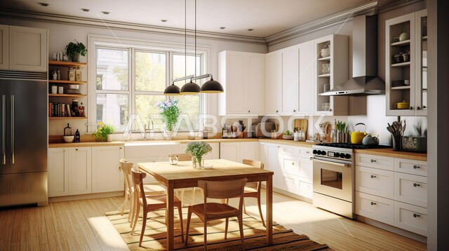 مطبخ بتصميم عصري حديث, تصميم داخلي حديث لمطبخ داخل شقة سكنية ، تصاميم وديكورات داخلية ، تصميم معماري هندسي حديث ، شقق سكنية بتصاميم عصرية 